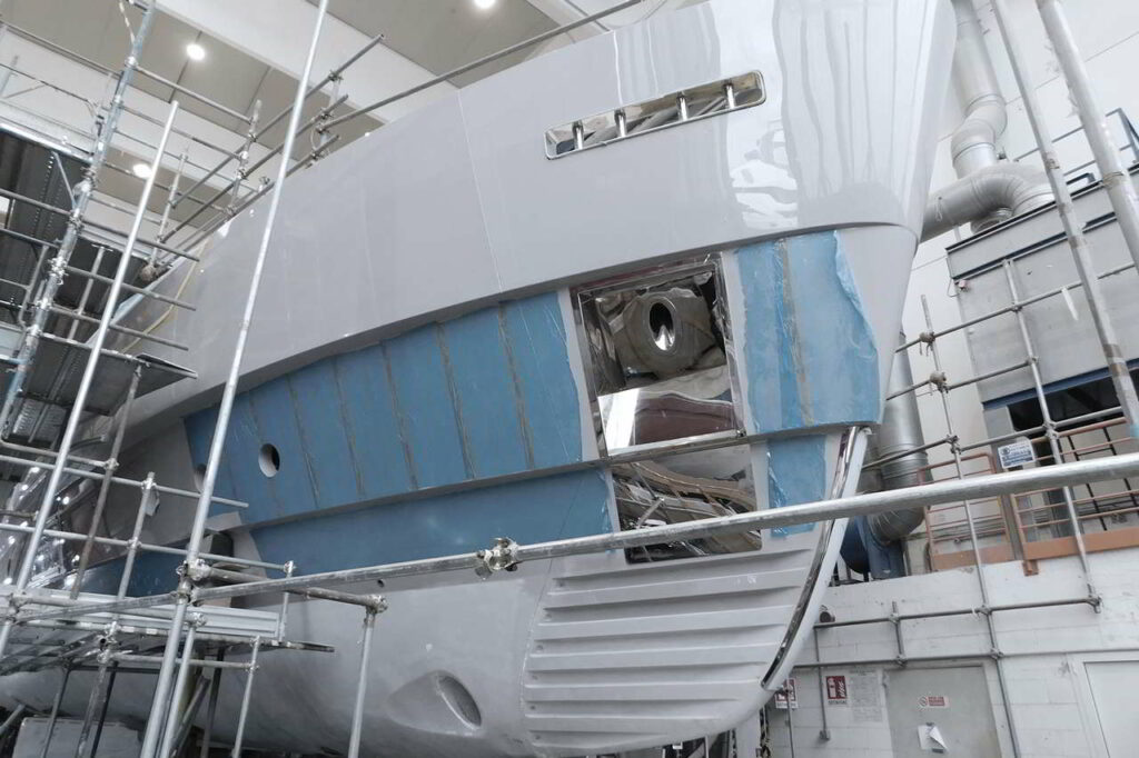 yacht under construction