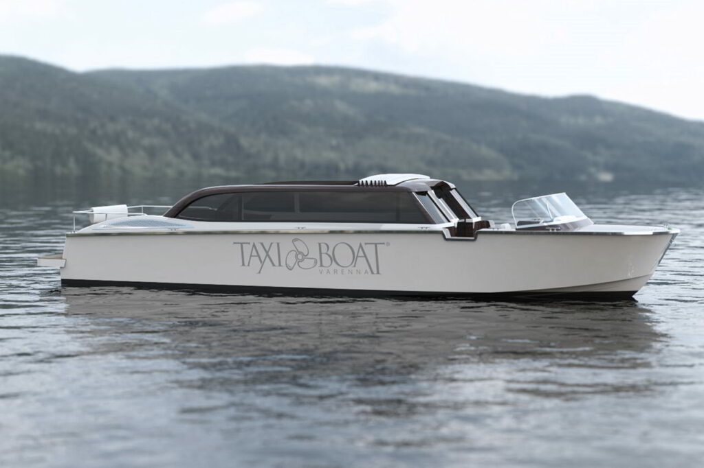 a taxi boat steady on water