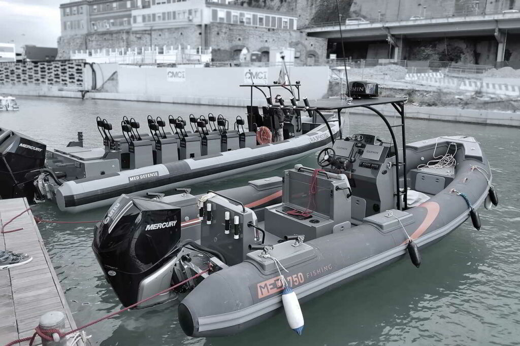 military boats on deck
